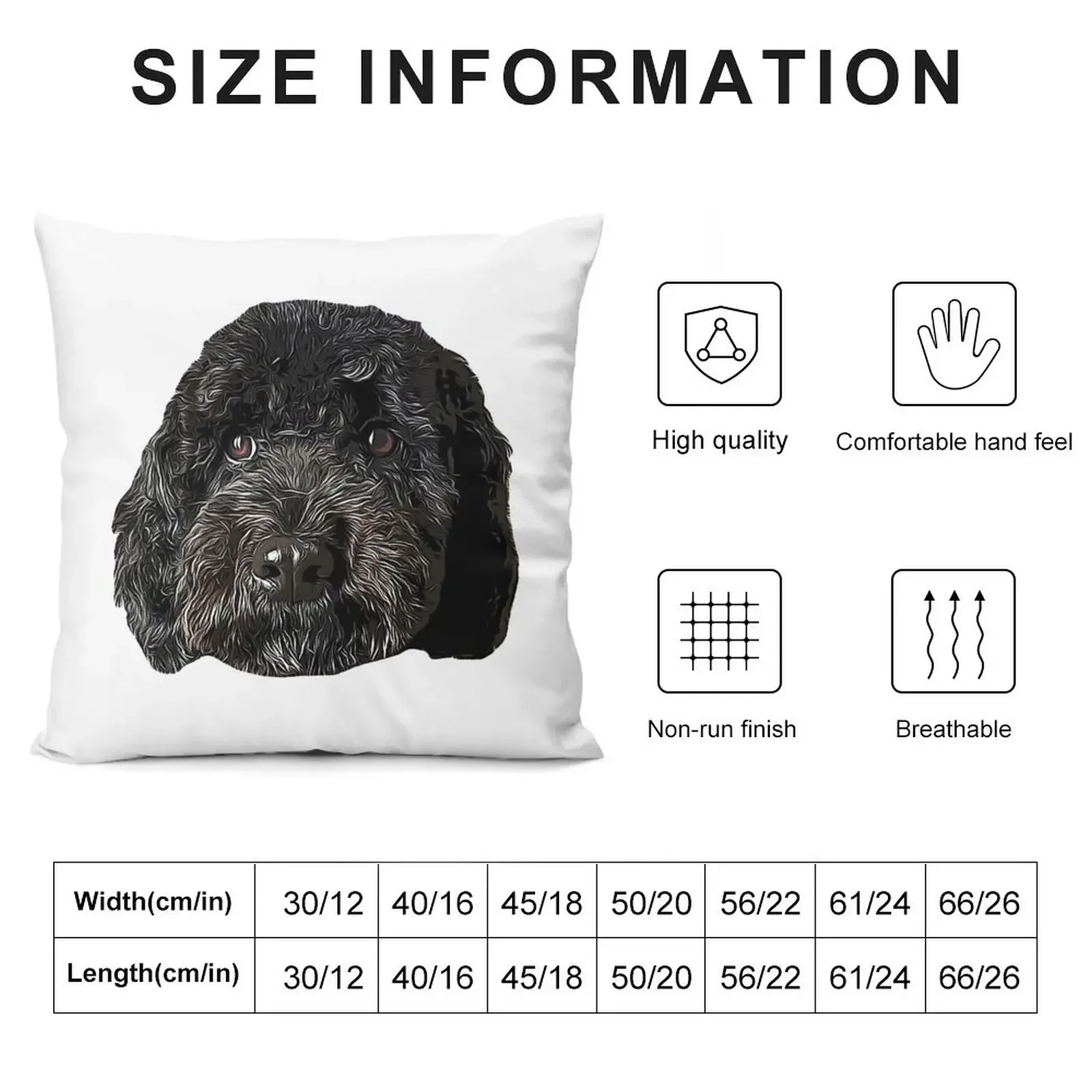 Cockapoo Cockerpoo Black Puppy Dog Throw Pillow Luxury Pillow Cover Cushion Cover Luxury Pillow Cases