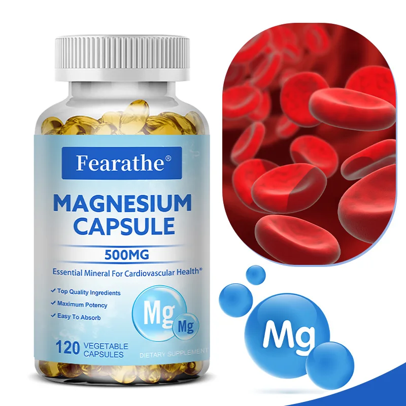 المغنيسيوم الجليسينات 500 ملغ أقصى امتصاص المكملات المغنيسيوم لتخفيف ضغط الأعصاب والعضلات وصحة العظام والمناعة