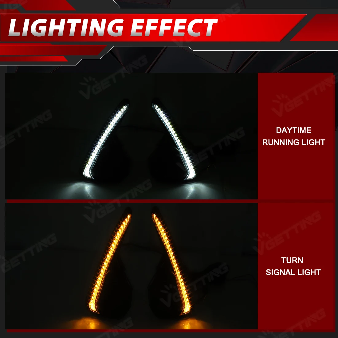 LED Daytime Running Lights For Toyota Vitz Yaris 2018 2019 2020 DRL Front Bumper Daylights Turn Signal Fog Lamps White Yellow