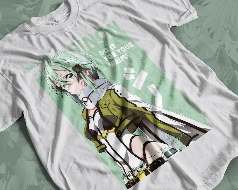 Waifu Sinon Anime T-shirt Unisex, Anime Manga Shirt