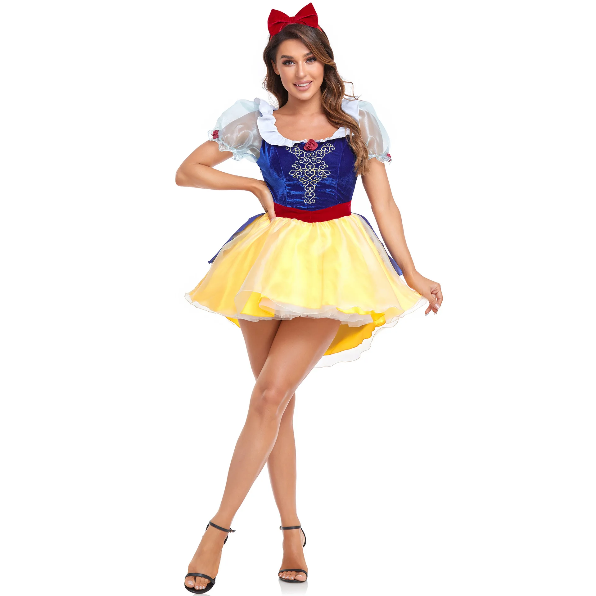 Adulto Branca de Neve Princ Dr Cosplay loween Traje Desempenho de Palco Beau E a Besta Vestido Tradicional Chinês Eth...