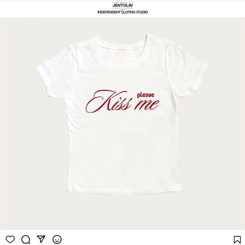 Top estético de los años 2000 para mujer, camisetas con gráficos góticos Punk, Top corto ajustado Harajuku Y2k, ropa informal de manga corta, ropa Popular de Corea