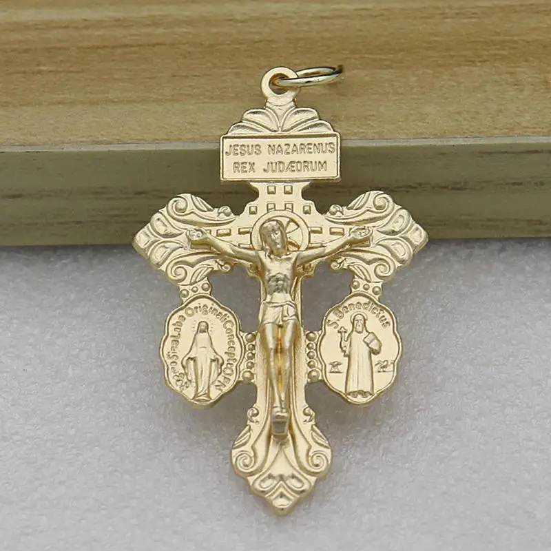 Retro CROSS Charm Anti-Fade สําหรับเครื่องประดับทําจี้ Fit Charm สร้อยข้อมือแฟชั่นสร้อยคอ DIY เครื่องประดับอุปกรณ์เสริม