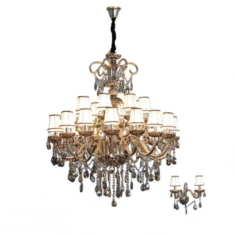 Large Hotel Chandelier Crystal Lamp For Living Room Villa Parlor Project Lighting E14 Led Candle Chandeliers Led Light For Room