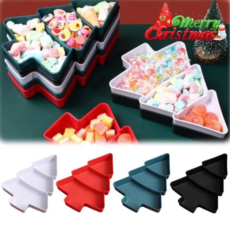 شجرة عيد الميلاد صينية الوجبات الخفيفة 3 الطبقة أطباق فاكهه للمطبخ طاولة طعام التخزين المنظم تخدم طبق لحفلة الحلوى الحلوى #1