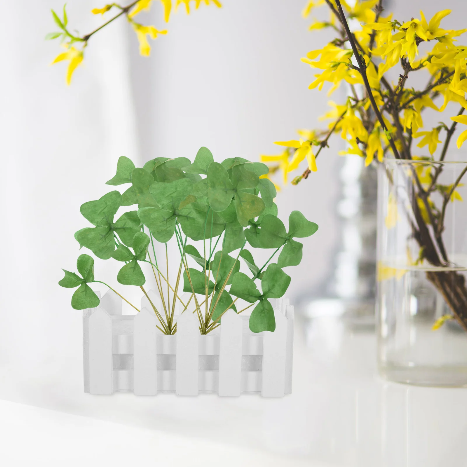 

2Pcs Wood Fence Planter Rustic Wooden Picket Flower Pot Window Box DIY Plant Basket Garden Balcony Patio Decor