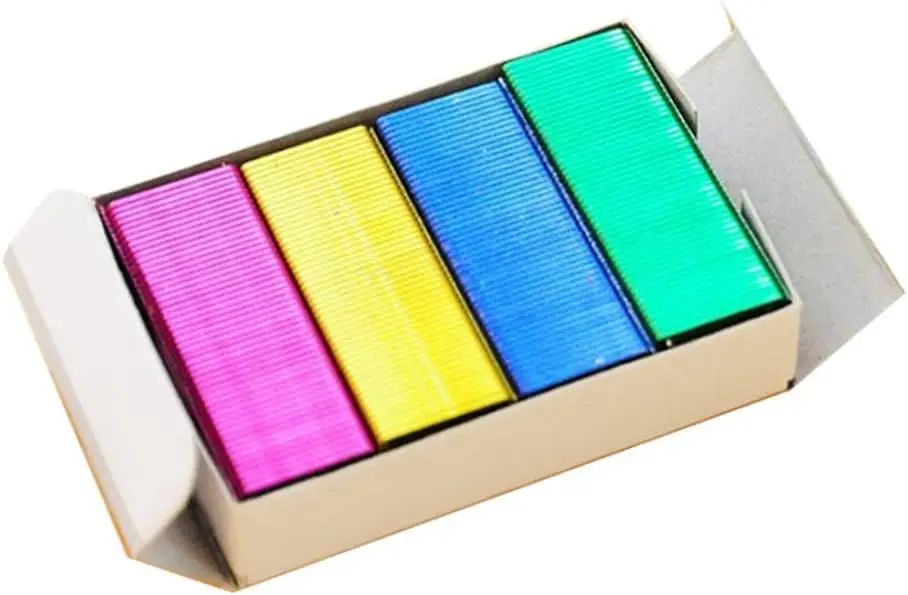 

800Pcs Mini Color Staples, 24/6mm Standard Size for DIY and Office Use, Refill Pack