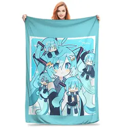 Hatsune Miku  Flannel Blanket Japan Anime  Awesome Throw Blanket for Home Hotel Sofa  200x150cm Bedspreads