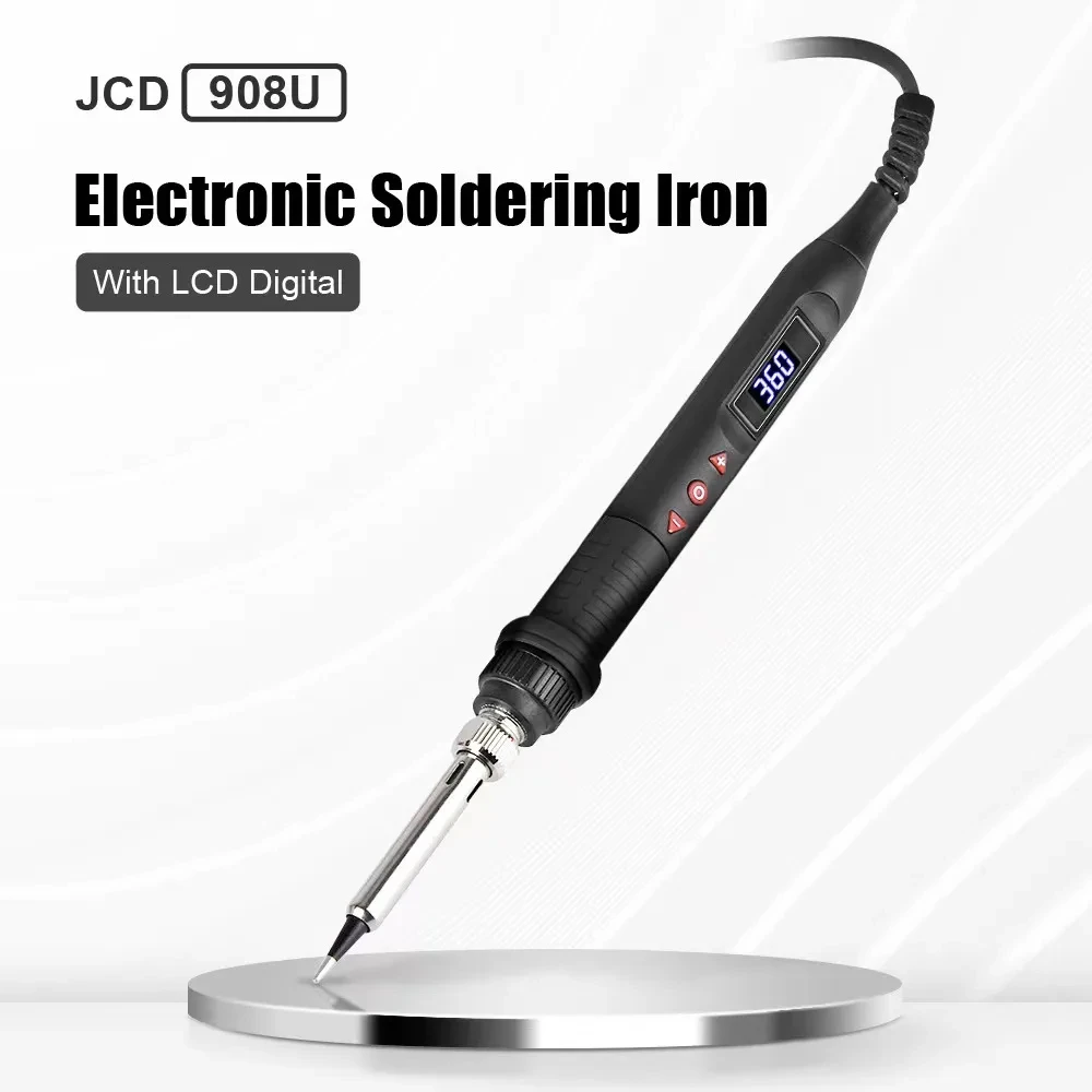 JCD solder listrik 80W, alat solder ujung besi solder suhu dapat disesuaikan, tampilan Digital LCD 220V/110V