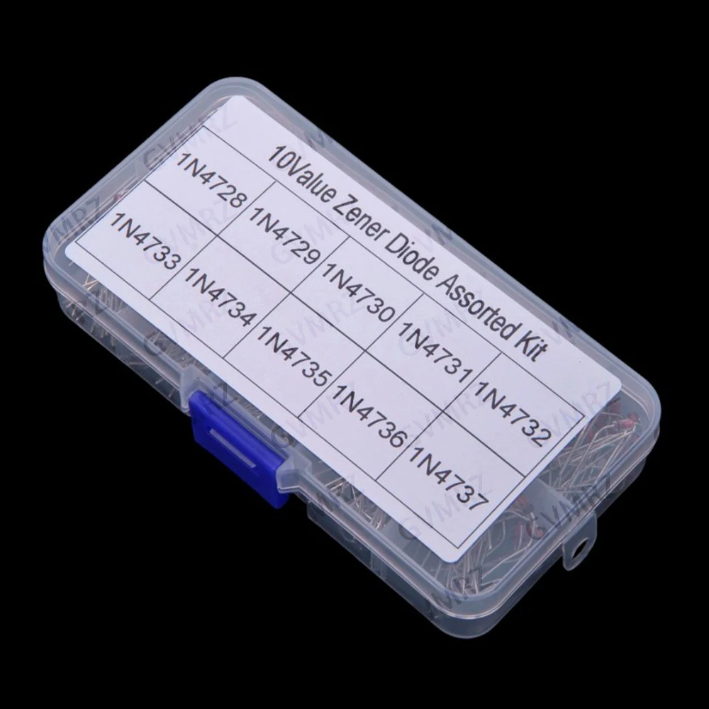 10Value 3.3V 3.6V 3.9V 4.3V 4.7V 200PCS 1N4728~1N4737 1W Zener Diode Kit 5.1V 5.6V 6.2V 6.8V 7.5V  1N4728 1N4737