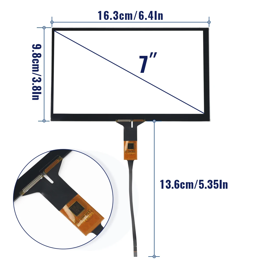 7 inch 6 Pins Touch Screen Glass Digitizer QT-0155-FPC 165*100mm JR-005-GT911 For Variety Android Car Radio Navigation