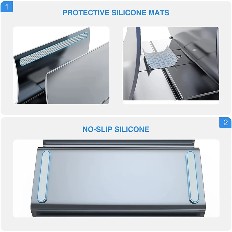 Vertical Laptop Stand com Gravidade Sensor, 2 Stands, Suporte para Notebook, 3 em 1