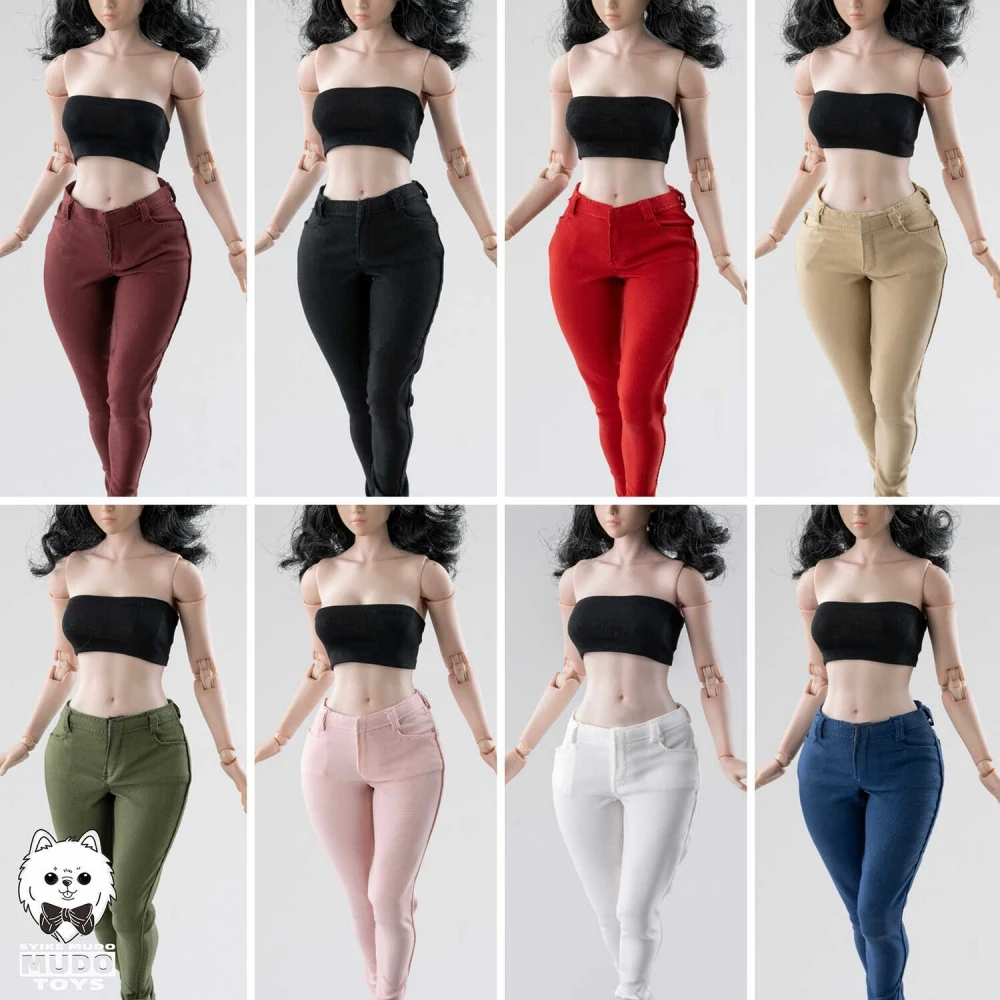 1/6 female soldier pencil pants, 12 inch TBL thick leg plain body AT202 AT203 can be worn in multiple colors