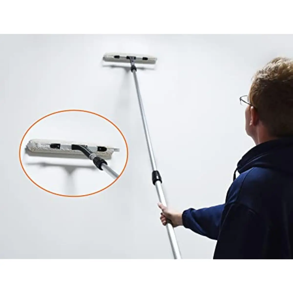 5-piece professional painting system featuring 12-18 inch adjustable aluminum roller frame with ergonomic rubber grip handle plu