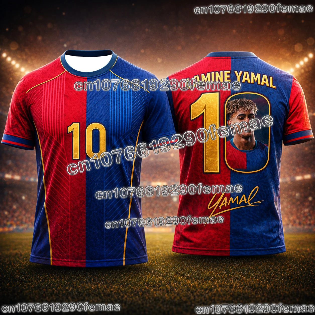 Lamine Yamal Arrival Summer Football Fan Jersey 3D Printed Cool Breathable Sports Shirt Outdoor Casual Top for Men Women Kids