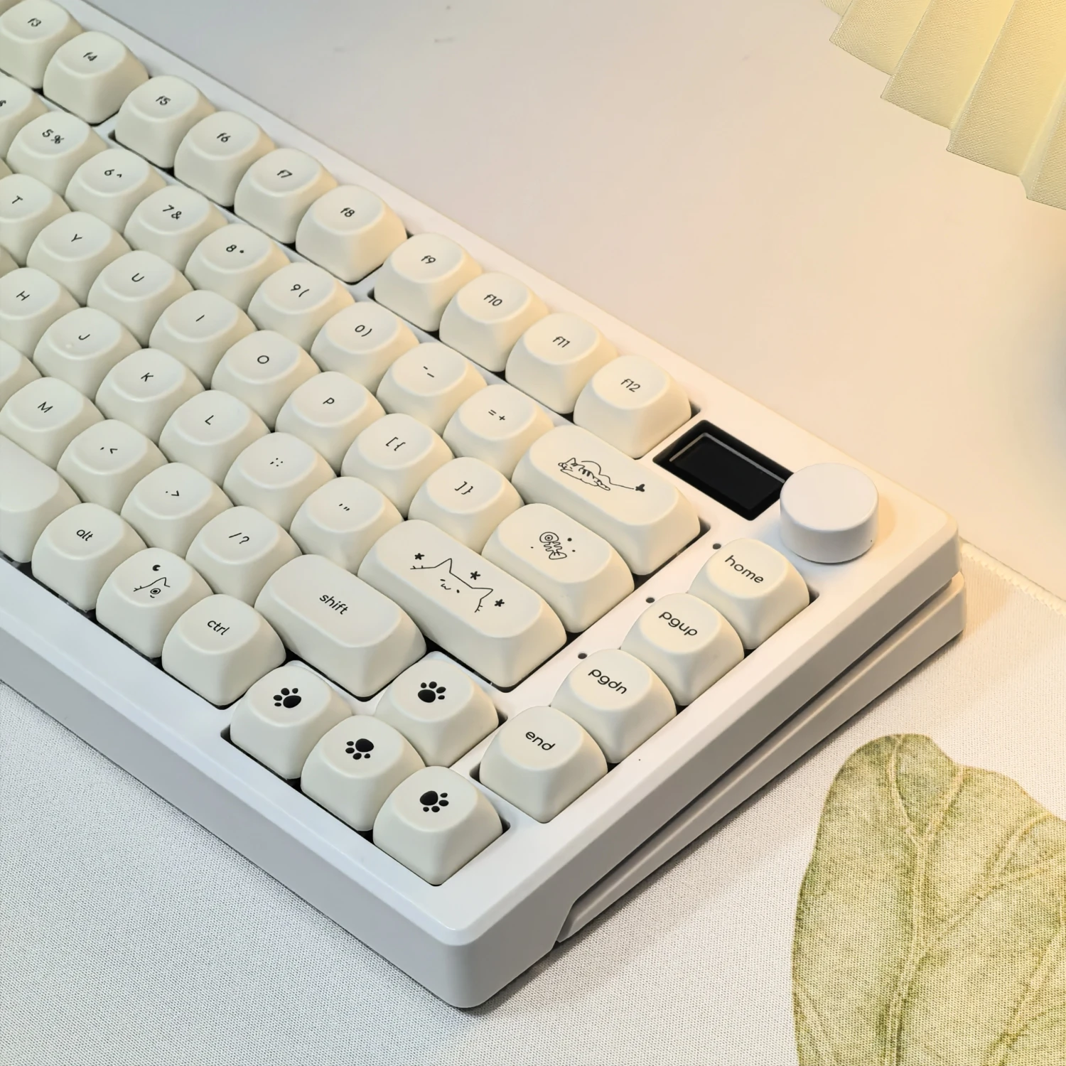 Simples branco leitoso bonito gato tema keycap 124 teclas pbt sublimação moa perfil bola redonda bonés diy teclado mecânico keycaps