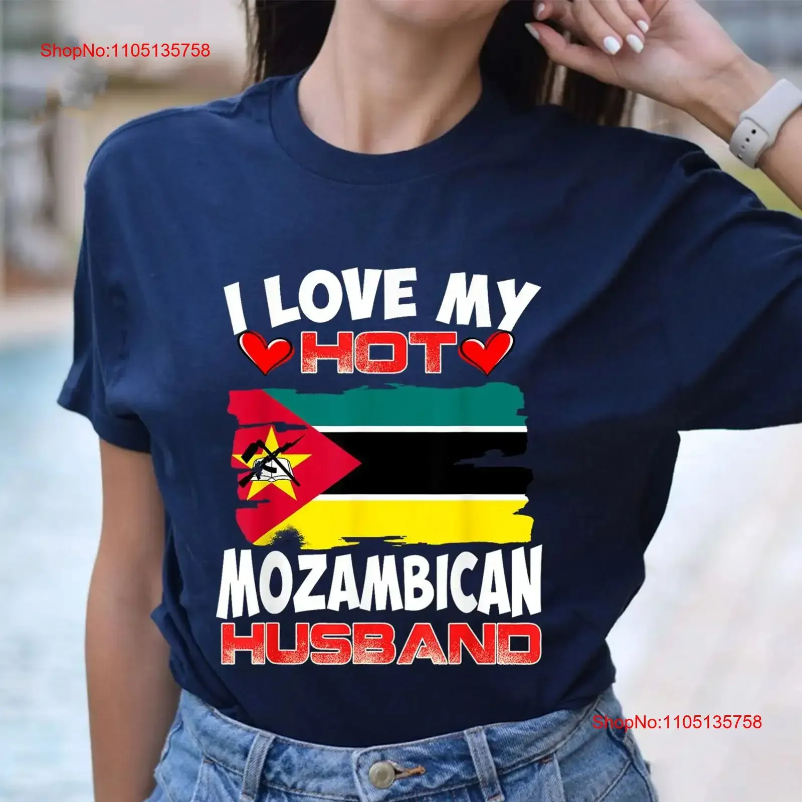 Mozambique I Love My Hot Mozambican Husband T Shirt vintage Washed Casual Breathable designer clothes Unisex Stretched Soft