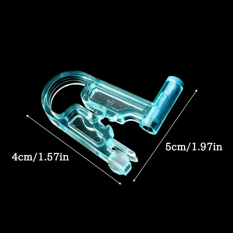 1/20 Stück Tragbare Aseptische Ohrlochstechpistole Mini Transparentes Sicherheits-Nasen- und Ohrring-Piercing-Set Maschinen-Kit mit Ohrsteckern Körperschmuck-Werkzeuge – Detail 12