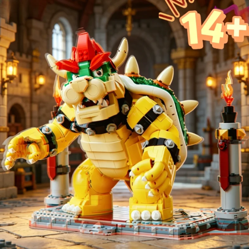 2026 New In Stock Cool Tyrant Castle Showdown Model Building Blocks Super Strong Bowser Boss Toy Birthday Christmas Gifts