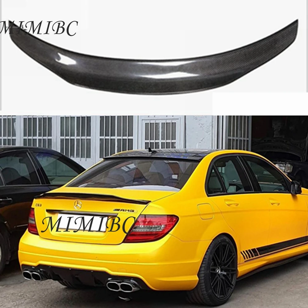 

FOR Mercedes-Benz C-Class W204 4Door PSM Style Carbon Fiber Rear Spoiler Trunk Wing 2007-2014 FRP 4-Door Forged carbon