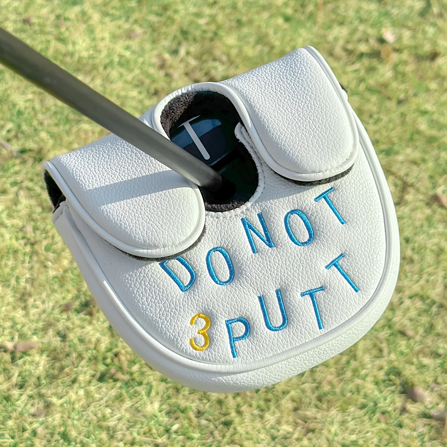 DF3 Don't Put Design Style Design Style Club Head Cover, Semi-circle Putter Cover, PU with Advanced Embroidery for Most Brands view 6