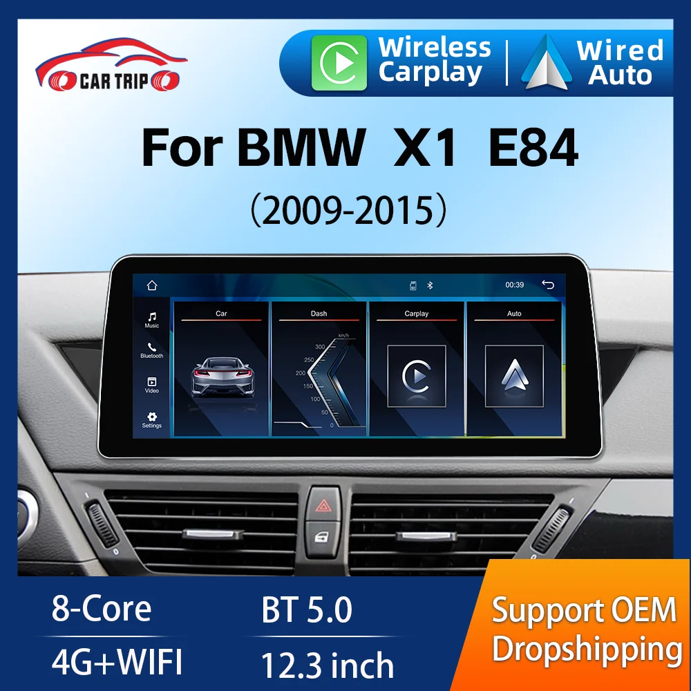 

12.3" Linux System Multimedia Display Touch Screen Wireless Carplay Bluetooth 5.0 4G+Wiff For BMW X1 E84 CIC System 2009-2015