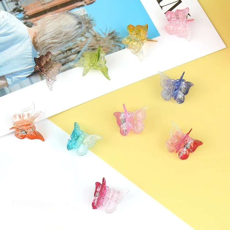 Glitzernde Mini-Schmetterlings-Haarklammern, glitzerndes, farbenfrohes Haar-Accessoire für Mädchen und Frauen, Y2KSet mit 30 Stück (Glitzer) – Detail 4