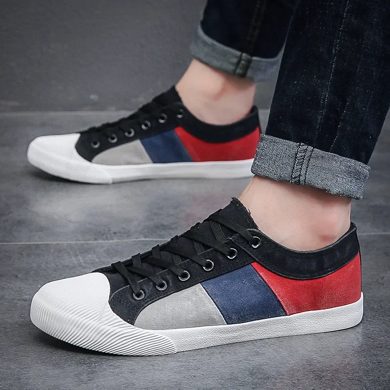 Classic Canvas Shoes Men Flat Shoes Women Vulcanized Sneakers Shoes Spring Autumn Couple Student Casual Lace-up Zapatos Hombre