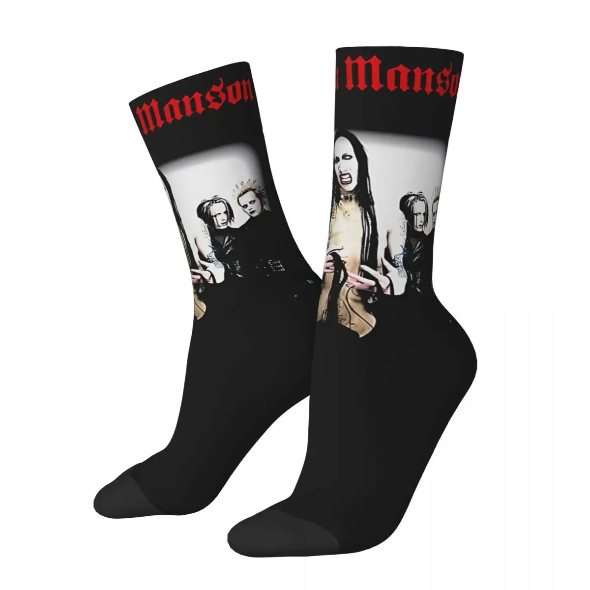 Crazy Women\'s Socks Marilyn Manson Alternative The Legends Merchandise Cute Skateboard Socks All Season