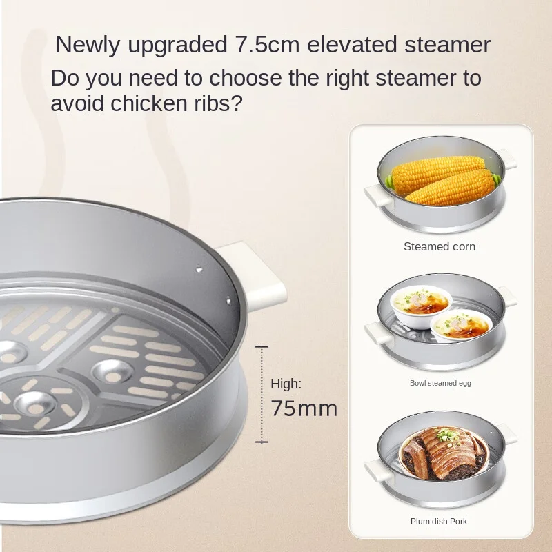 Midea Electric Fryer Electric Hot Pot Electric Steamer Electric Boiler Household Fryer 4L Electric Wok MC-HGE2811 Food Steamer