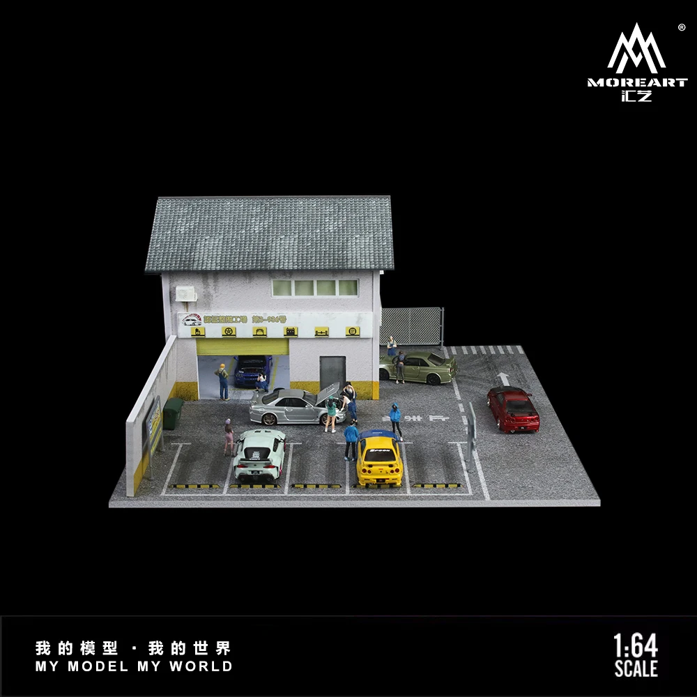 Mehr Art 1:64 Parking Lot Diorama, leichte Version Diorama für Display, Sammlung, Geschenk