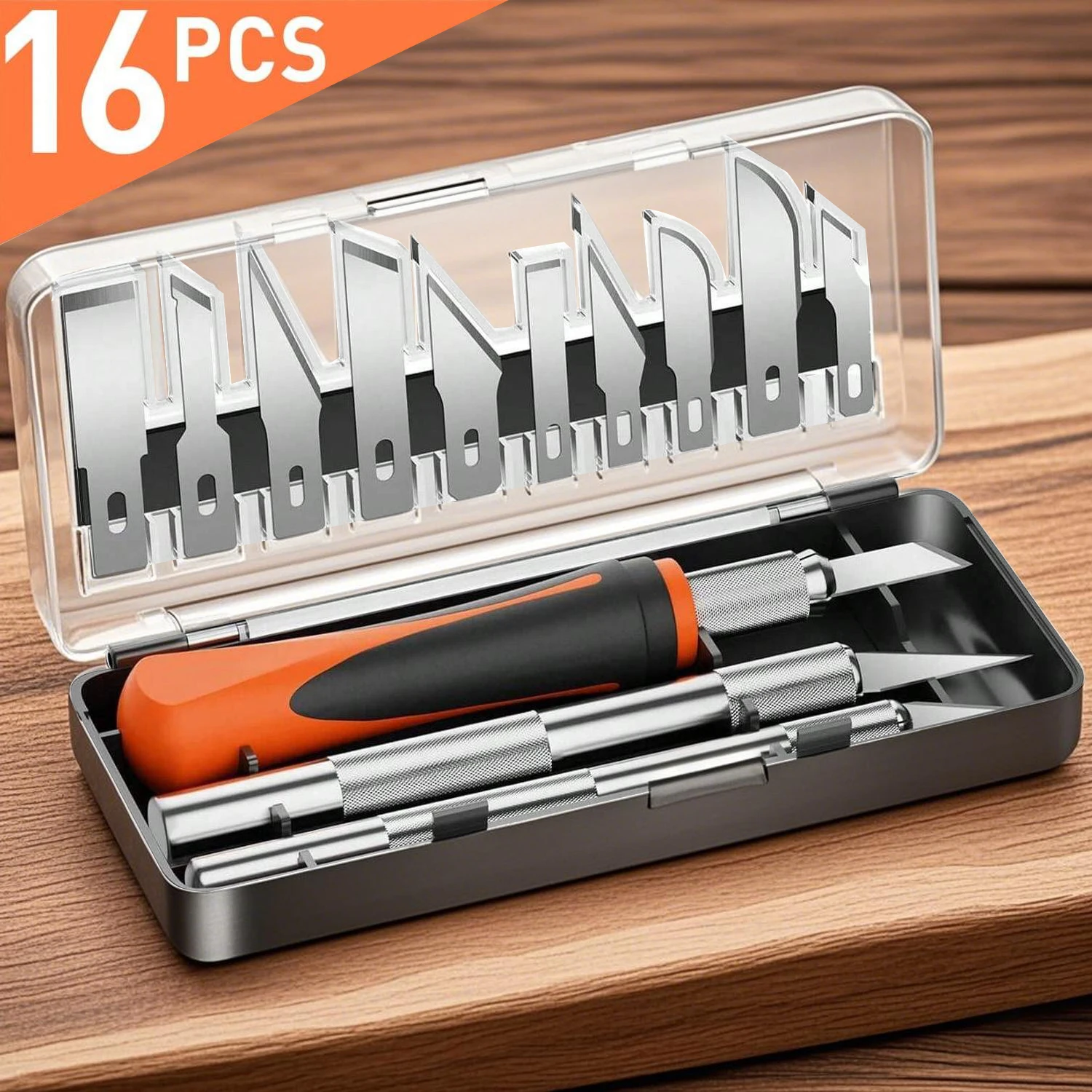 16 Pcs Craft Knife, 3 Pcs Exacto Knife with 13 Pcs SK5 Steel Blades, Professional Hobby Knife Perfect for Modeling