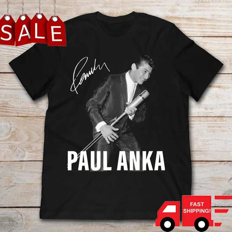 

Новая футболка Paul Anka с подписью Live, черная мужская футболка S 5XL