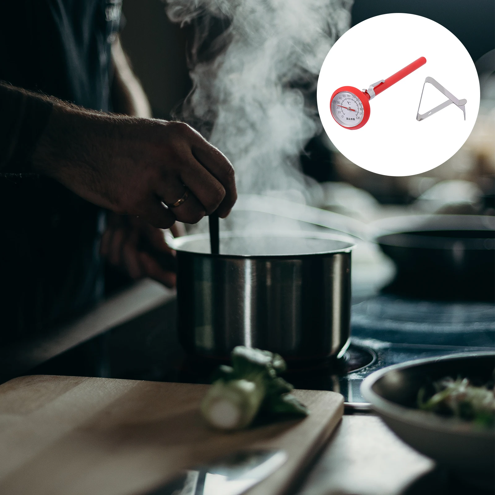 

1 set 1 Set Kitchen Bbq Thermometer Pan Coffee Fryer Oven Temperature Gauge Stainless Steel Food Grade Heat Resistant Cooking