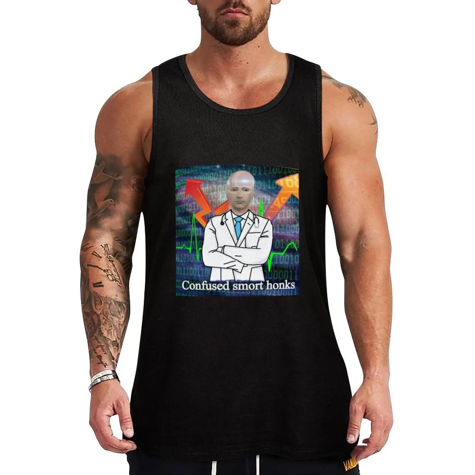 

confused smort honks Tank Top gym for men anime gym Men's sleeveless fashion 2025 man