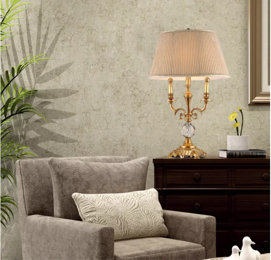 Bedroom Deco Table Lamp Antique Color Alloy Bedside Lamp Fashion Copper Color  Lamp D41cm H65cm Candle Style Decora Table Lamp