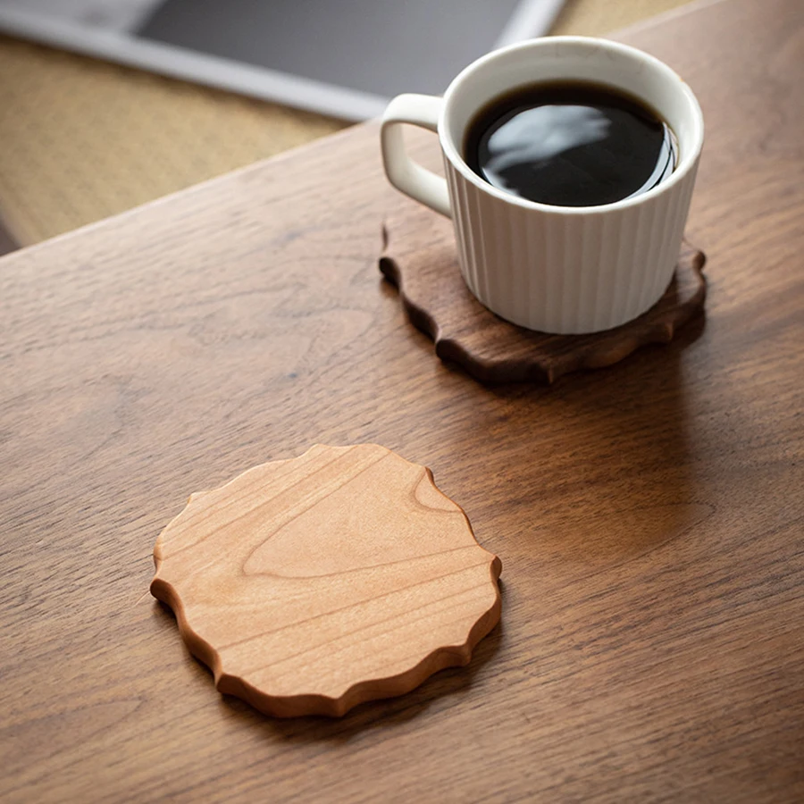 

Round Flower Coffee Cup Pad, Solid Wood Dining Table, Anti Scald Pad, Heat Resistant Pot Pad, Wooden Cup Pad Holder