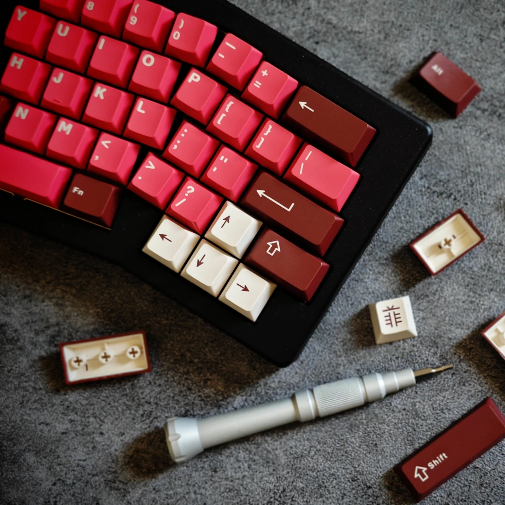 ECHOME Gold Velvet Cake Theme Keycap Set ABS Custom Keyboard Cap Cherry Profile Key Cap for Mechanical Keyboard Accessories Gift