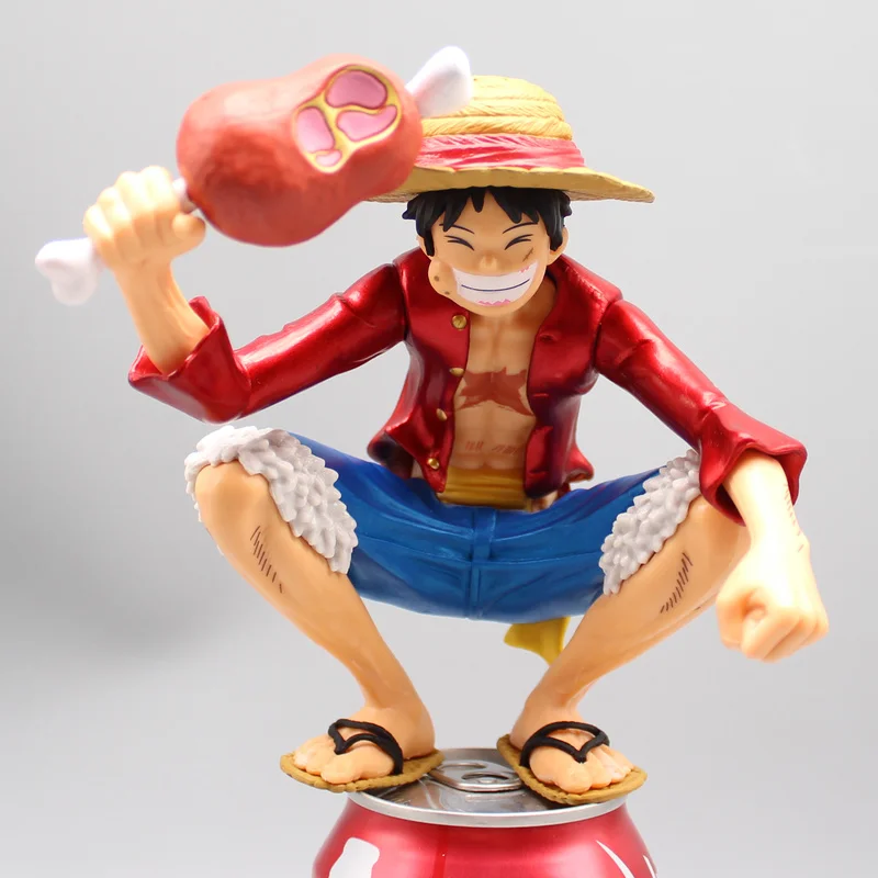 13cm One Piece Figure Monkey D Luffy Eat Meat Battle Model Action Figures Straw Hat Luffy Toys For Children Items Model