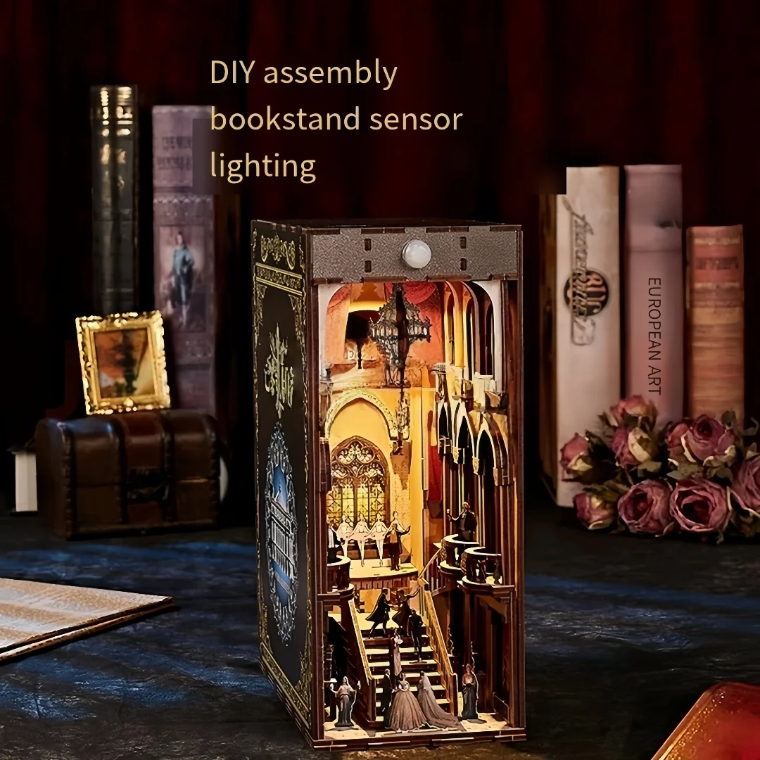 بيت أوبرا باريس، مكتبة الكتب، كوخ DIY، ديكور المنزل، كوخ، التخرج، هدايا عيد ميلاد الذكور والإناث، مكعبات البناء