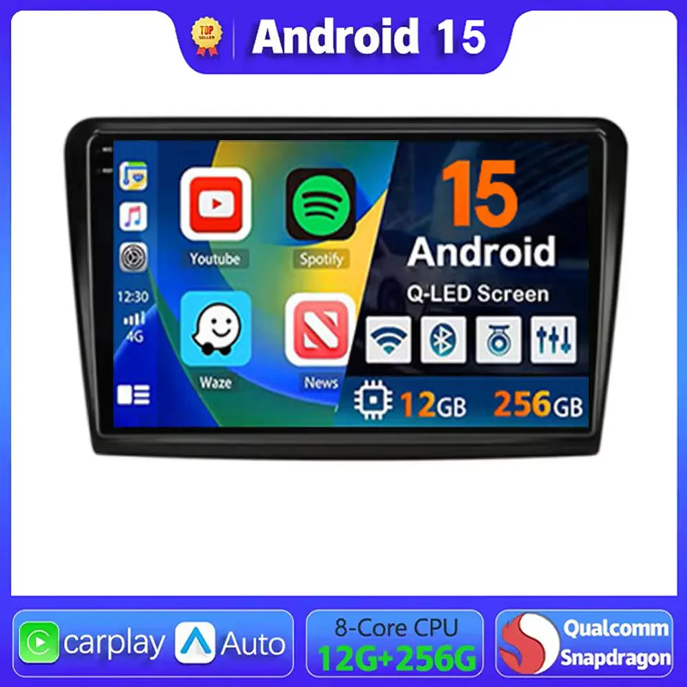 

Android 15 For Skoda Superb 2 B6 2008 2009 2010 2011 - 2015 Car Radio Carplay Navigation Multimedia Player GPS WiFi+4G Video BT