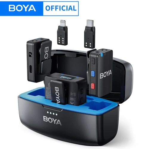 BOYA BOYAMIC Professionelles kabelloses Lavalier-Ansteckmikrofon für iPhone und Android-Kamera, Youtube-Streaming, Aufnahme, Interview, Vlogs