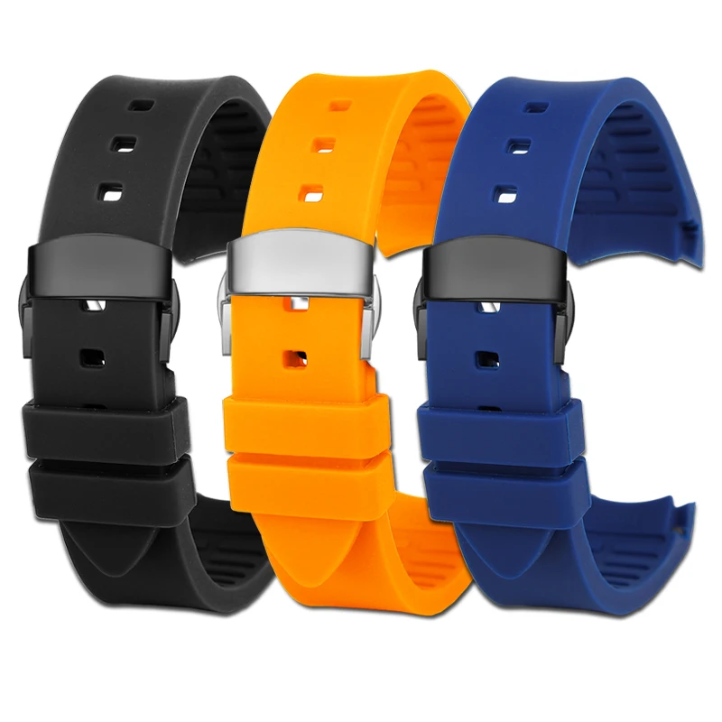 إكسسوارات ساعة سيليكون مقوسة للفم ، 20 حزام ، 22 ، مناسبة لسلسلة TIMEX الاستكشافية ، T49963 ، T49905