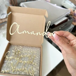 Nomi del luogo di matrimonio di compleanno personalizzati Tag Decorazione della tavola Ciondoli con nome degli ospiti Segnaposto tagliati al laser in legno o acrilico