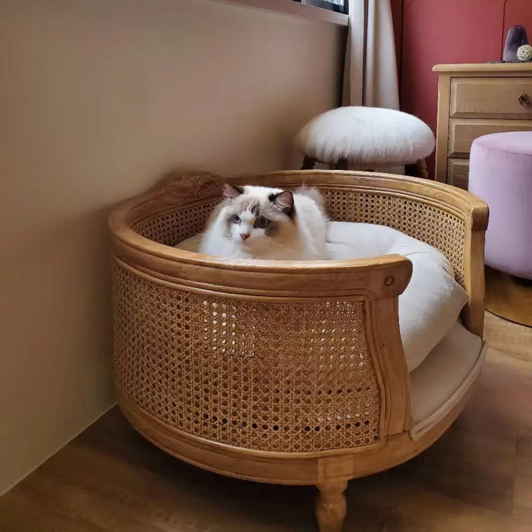 

Индивидуальные товары для домашних животных, наполнитель для кошачьего туалета, мебель для животных в американском ретро-стиле из массива дерева, подушка-лежанка для собак в виде плюшевого мишки