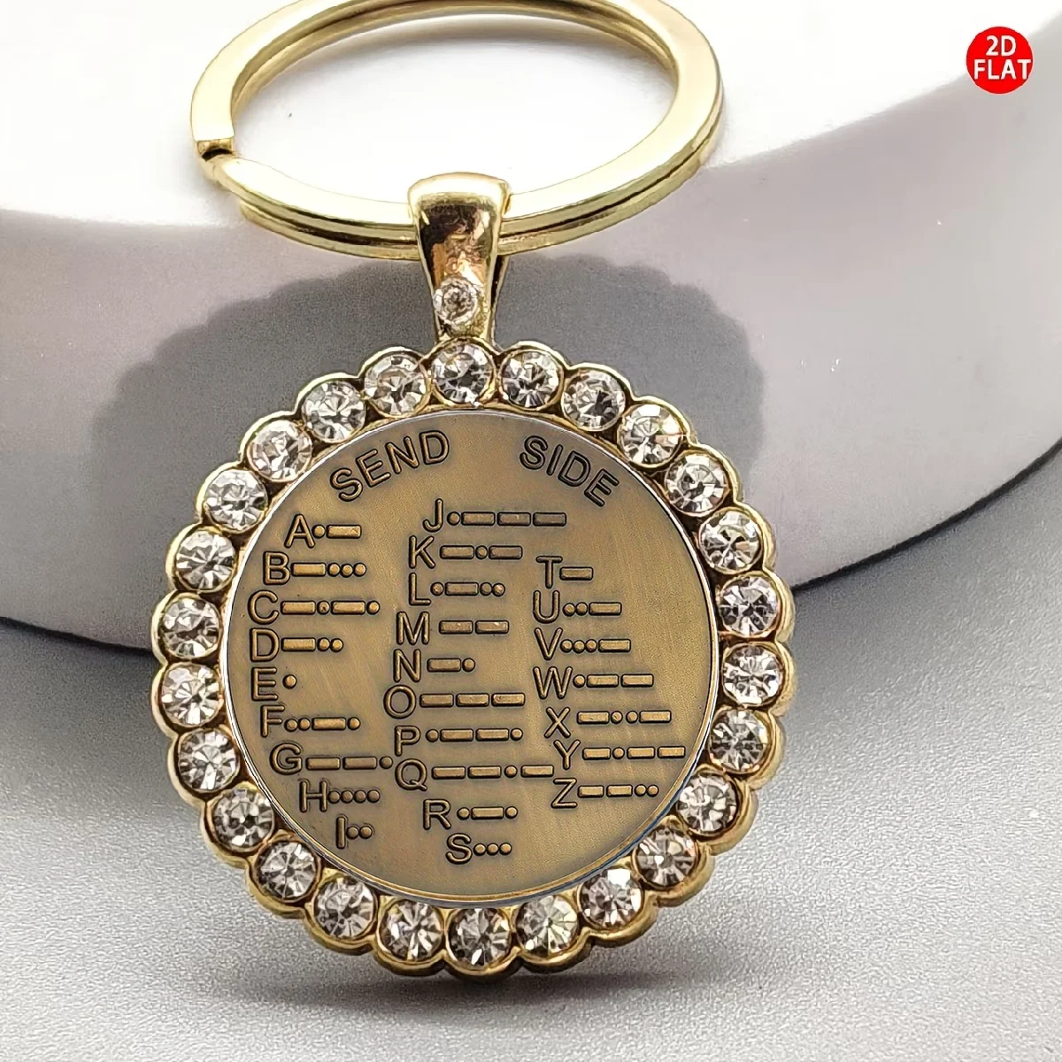 1-piece Morse code receiver Time Gem keychain, a creative gift for radio enthusiasts.