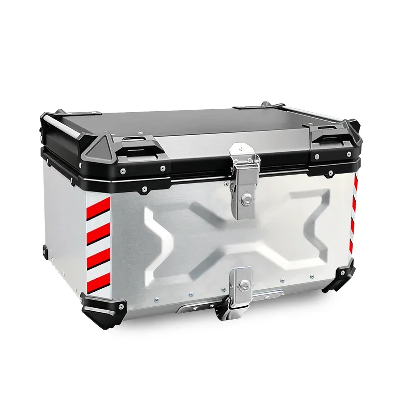 

Factory Hot Selling 100L-X Black+Silver. Carrier Box Aluminum Alloy Top Box for Motorcycle Tail