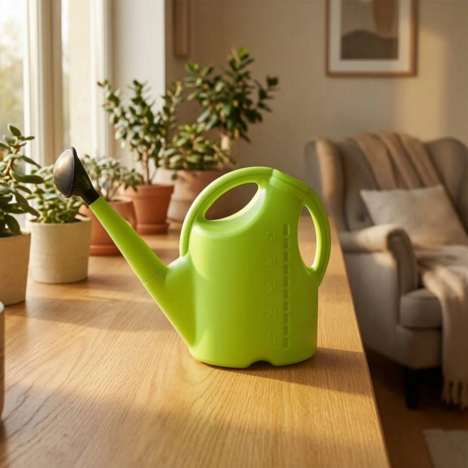 5-Liter Gardening Watering Can Shatterproof Watering Can with Long Spout Ergonomic Handle Comfortable Handling for Potted Plants