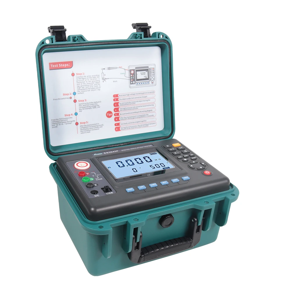 ES3045F Portable Insulation Resistance Tester 100V; 250V; 500V; 1000V; 2500V; 5KV, 10KV, 15KV