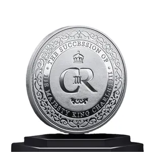 Conjunto de moedas comemorativas banhado a prata, o rei da Inglaterra, chaveiro desafio real, presente lembrança, 1pc 8 principais vendas moedas antigas reis - №1